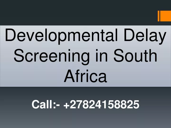 developmental delay screening in south africa