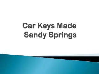 Car Keys Made Sandy Springs