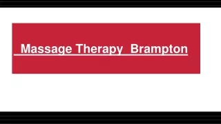 Massage Therapy In Brampton