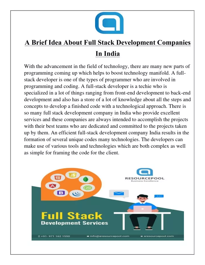 a brief idea about full stack development