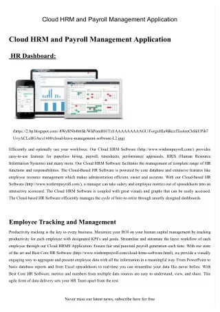 cloud hrm and payroll management application