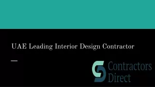 UAE Leading Interior Design Contractor