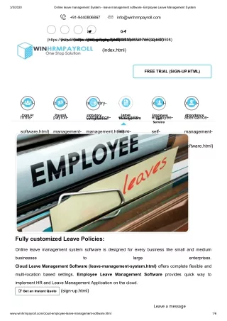 Online leave management System - leave management software -Employee Leave Management System