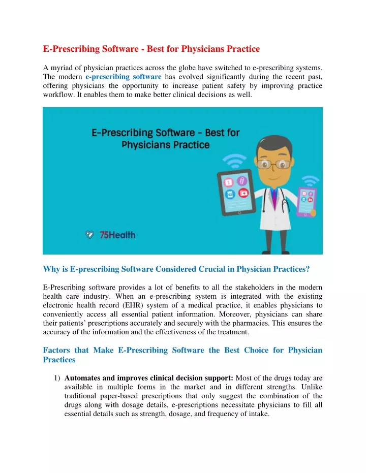 e prescribing software best for physicians