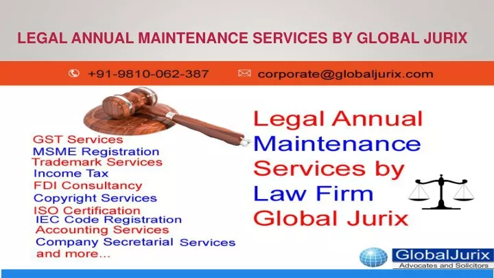 legal annual maintenance services by global jurix