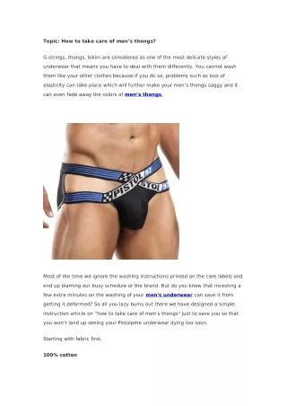 topic how to take care of men s thongs