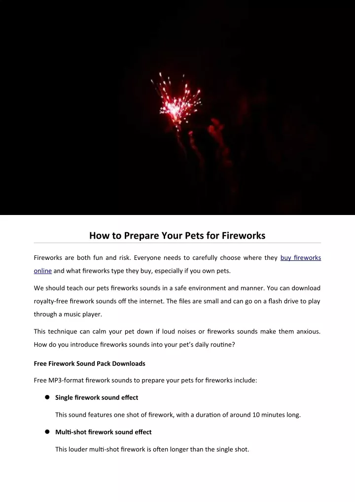 how to prepare your pets for fireworks