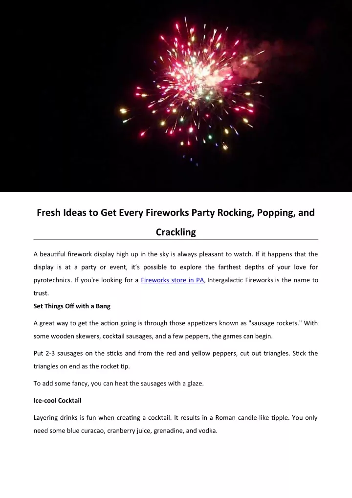fresh ideas to get every fireworks party rocking