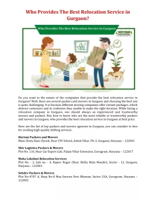 who provides the best relocation service