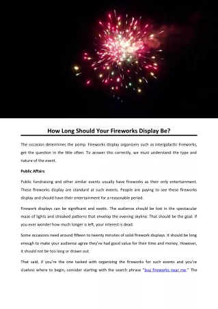 How Long Should Your Fireworks Display Be?