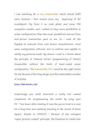 i was searching for a new transmitter which