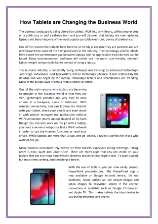 how tablets are changing the business world