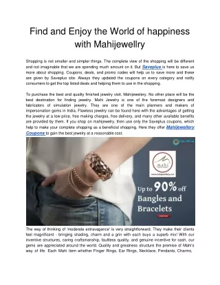 find and enjoy the world of happiness with mahijewellry