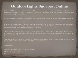 outdoor lights budapest online