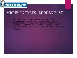 Best Michelin Tyres Online in Middle East Countries - Middle-East Tyres