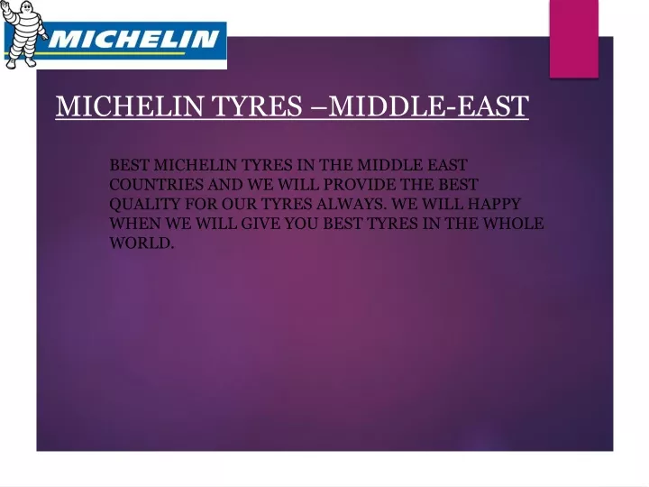 michelin tyres middle east