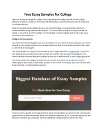 Free Essay Samples for College