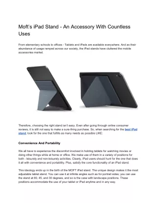MOFT's iPad Stand – An Accessory With Countless Uses