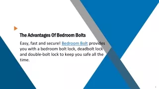 The Advantages Of Bedroom Bolts