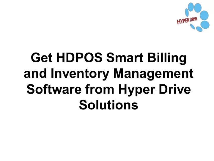 get hdpos smart billing and inventory management