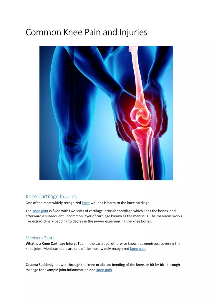 common knee pain and injuries