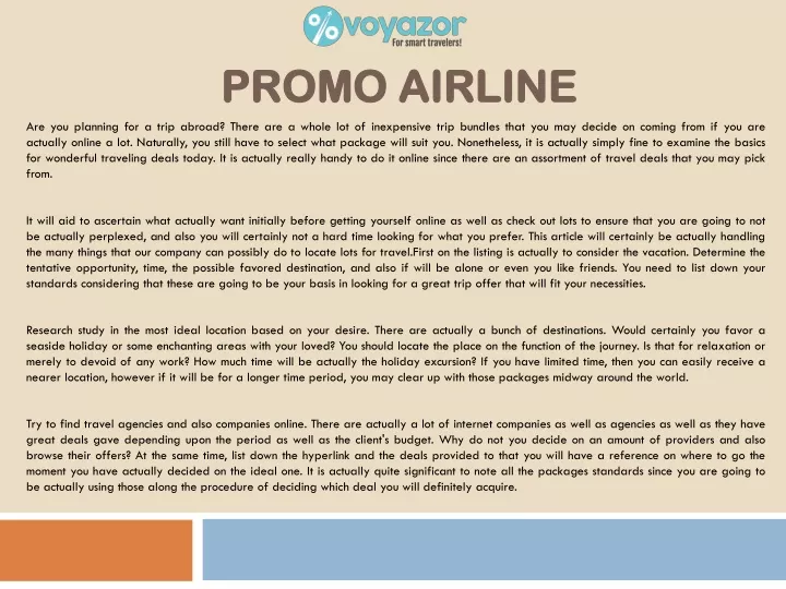 promo airline