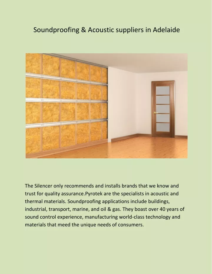 soundproofing acoustic suppliers in adelaide