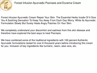 Forest infusion ayurvedic psoriasis and eczema cream