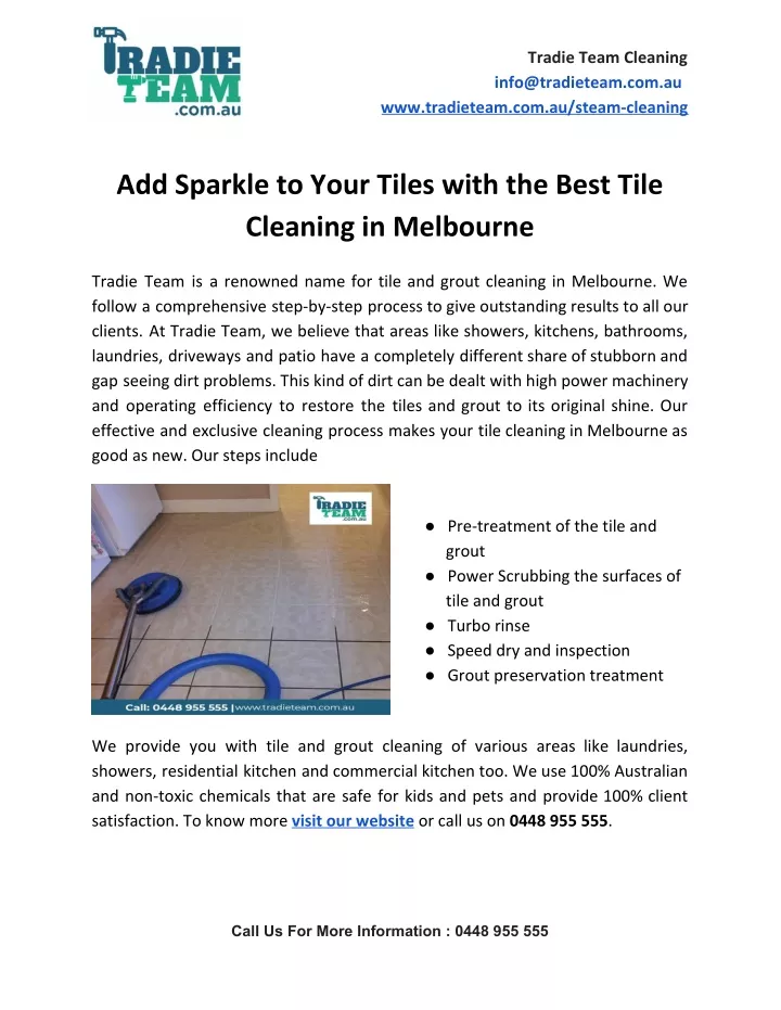 tradie team cleaning info@tradieteam com au