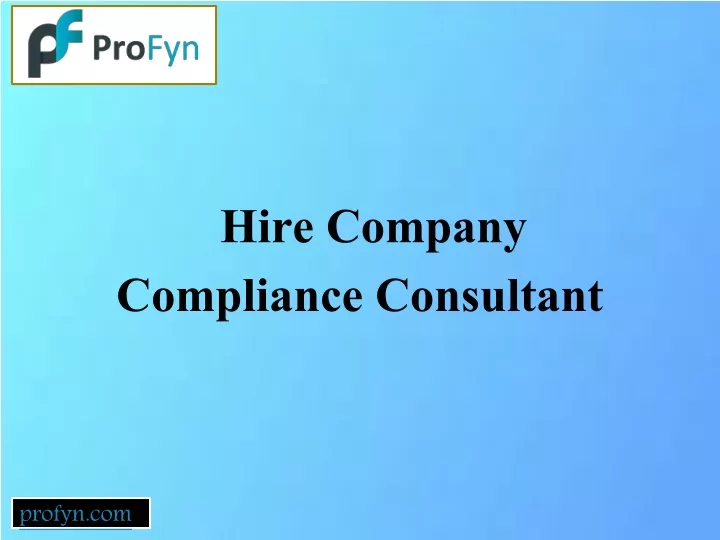 hire company compliance consultant