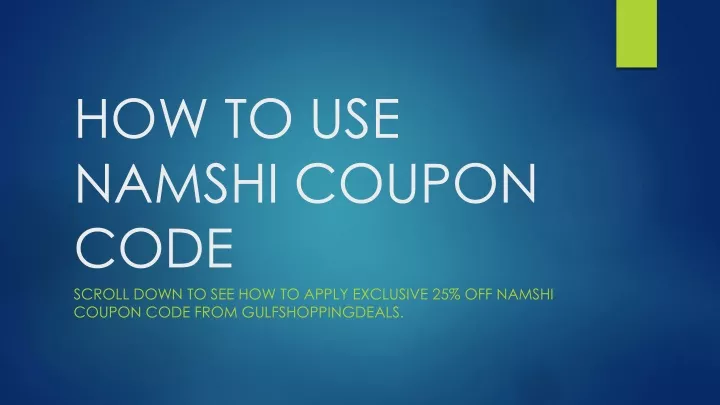 how to use namshi coupon code