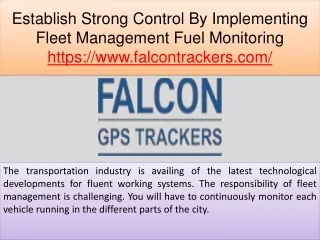 Establish Strong Control By Implementing Fleet Management Fuel Monitoring