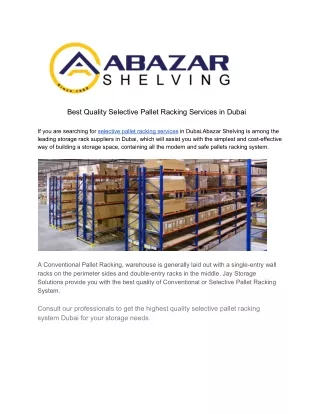 best quality selective pallet racking services