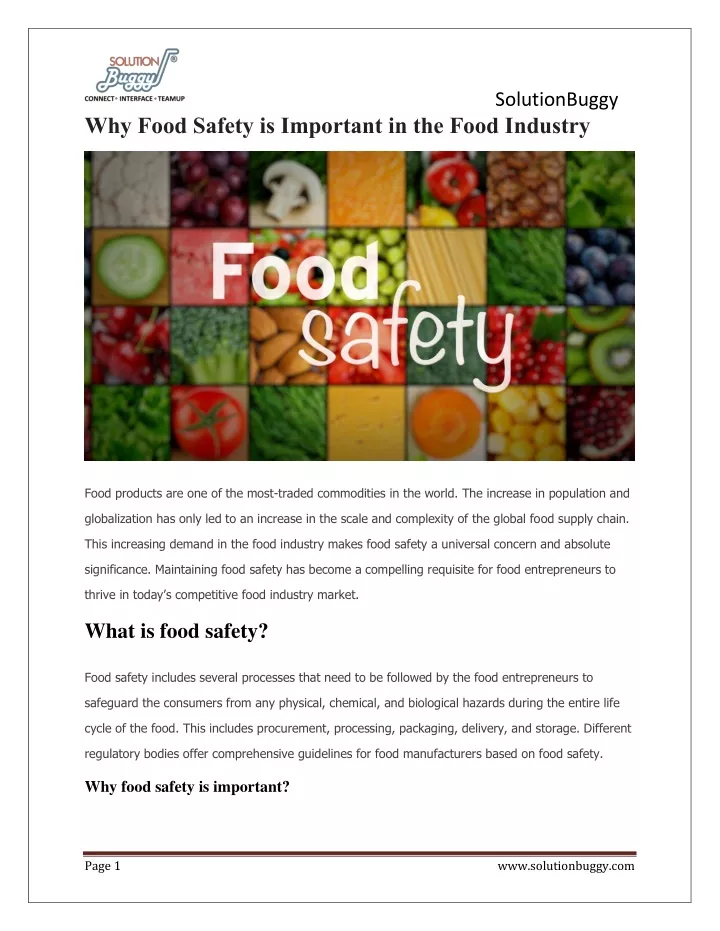 solutionbuggy why food safety is important