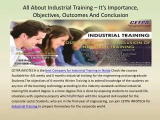 all about industrial training it s importance objectives outcomes and conclusion