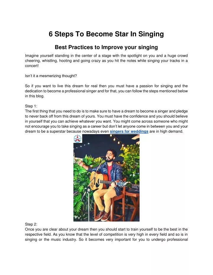 6 steps to become star in singing