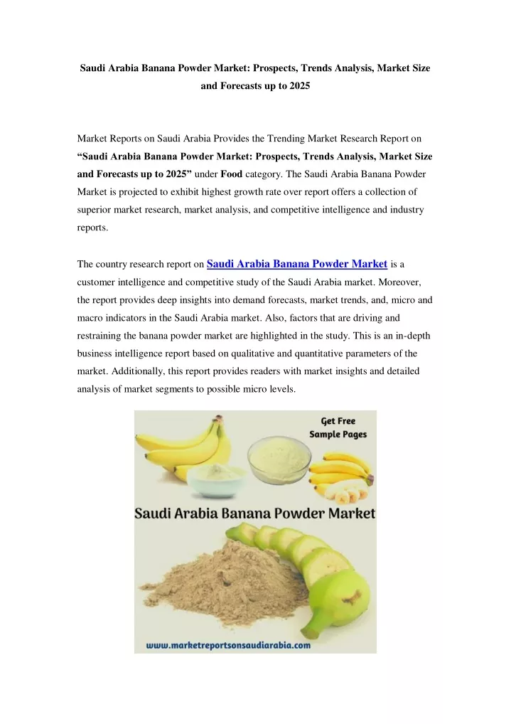 saudi arabia banana powder market prospects