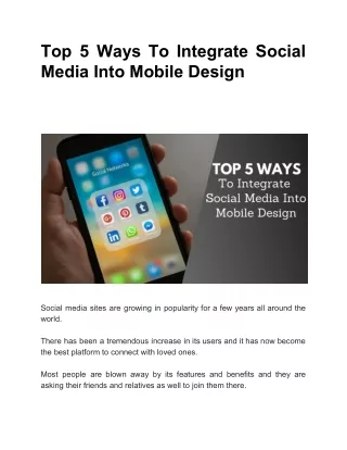 top 5 ways to integrate social media into mobile