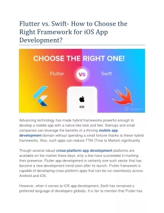 flutter vs swift how to choose the right