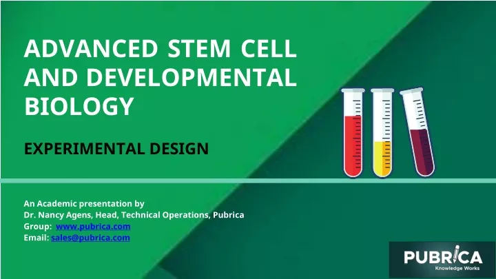 advanced stem cell and developmental biology