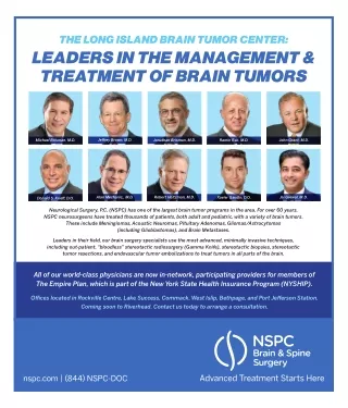 Leaders in the Treatment of Brain Tumors at NSPC