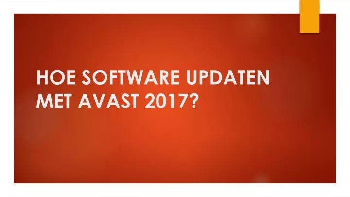 hoe software updaten met avast 2017