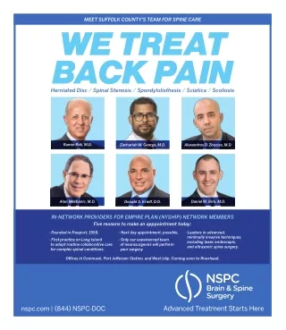 Leaders in Advanced Spinal Treatments at NSPC