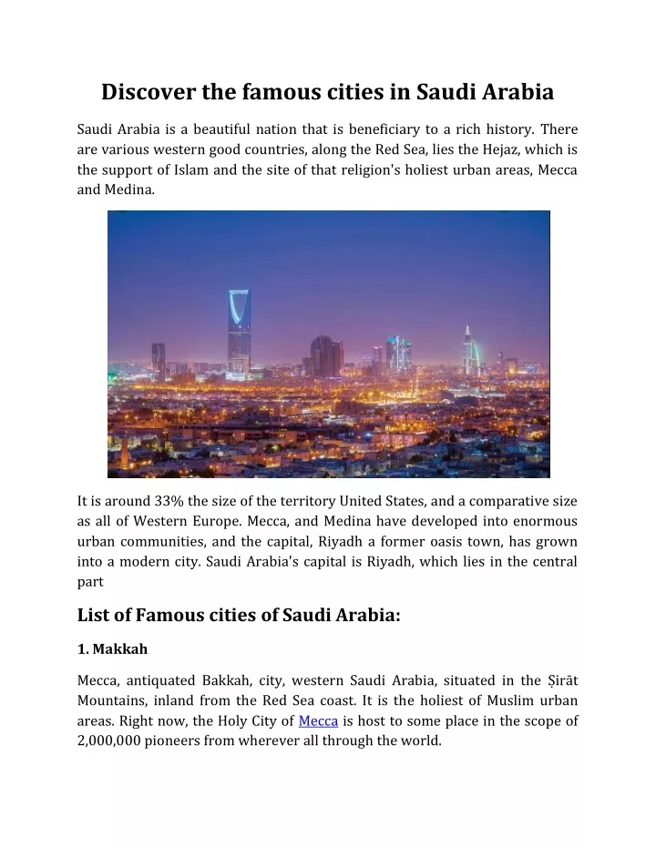 discover the famous cities in saudi arabia