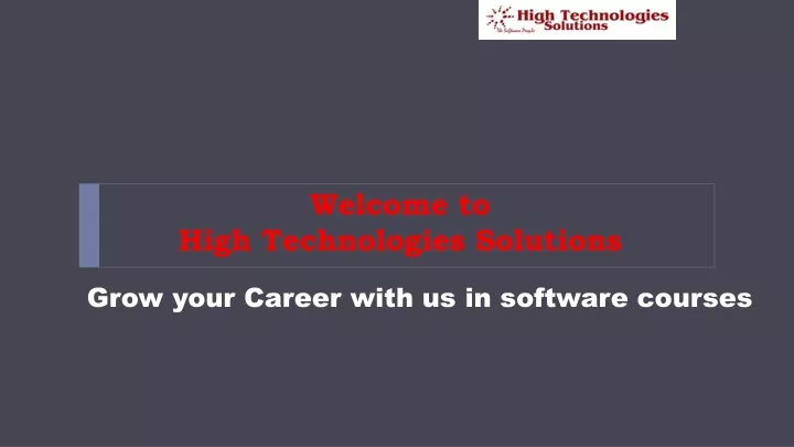 welcome to high technologies solutions