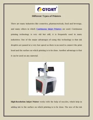 different types of printers