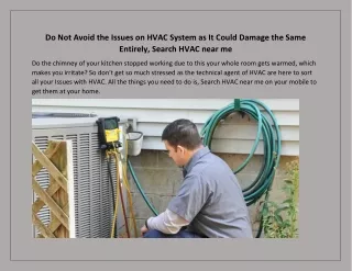 Find HVAC Near Me to Fix All Issue of Your HVAC System