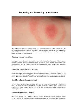 protecting and preventing lyme disease