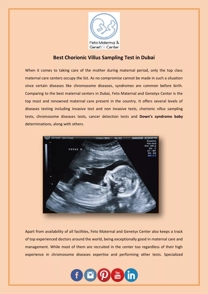 best chorionic villus sampling test in dubai