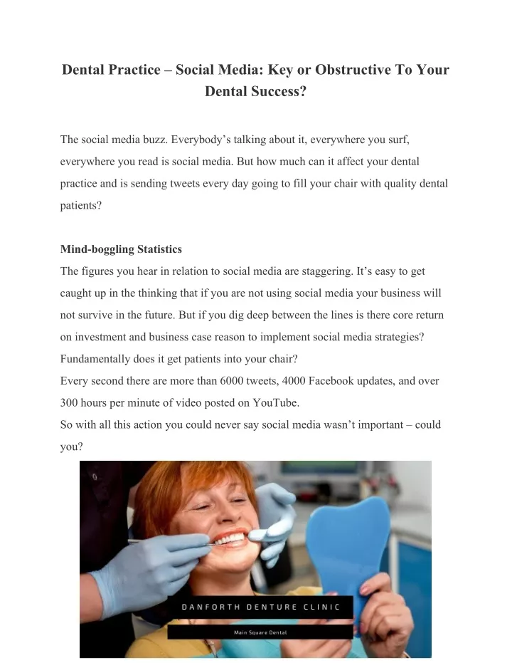 dental practice social media key or obstructive